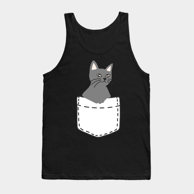 Grey Cat Tank Top by panco